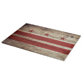 古い木製の穀物のWashington D.C.の旗 カッティングボード (角)