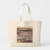 古い木製の素朴なボートの木の板 ラージトートバッグ (正面)