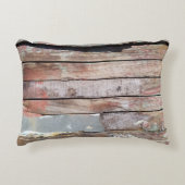 古い木製の素朴なボート木製の板 アクセントクッション (正面)