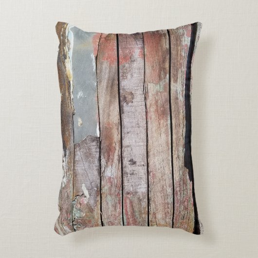 古い木製の素朴なボート木製の板 アクセントクッション (正面(垂直))