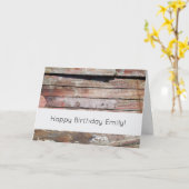 古い木製の素朴なボート木製の板 カード (黄色い花)