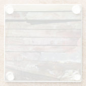 古い木製の素朴なボート木製の板 ガラスコースター (裏面)