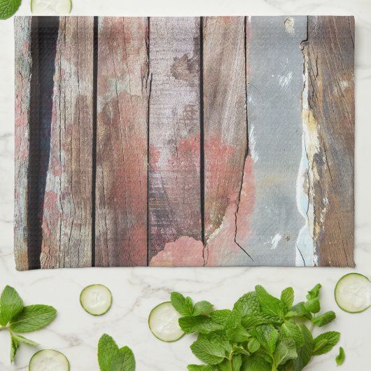 古い木製の素朴なボート木製の板 キッチンタオル (折り畳み)