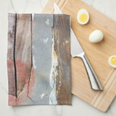 古い木製の素朴なボート木製の板 キッチンタオル (四つ折り)