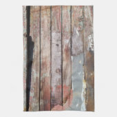 古い木製の素朴なボート木製の板 キッチンタオル (縦)