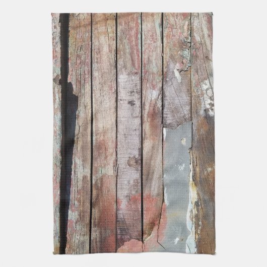 古い木製の素朴なボート木製の板 キッチンタオル (縦)