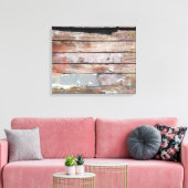 古い木製の素朴なボート木製の板 キャンバスプリント (インサイチュ (リビング))