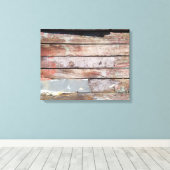 古い木製の素朴なボート木製の板 キャンバスプリント (インサイチュ (ウッドフロア))