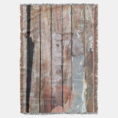 古い木製の素朴なボート木製の板 スローブランケット (正面縦)