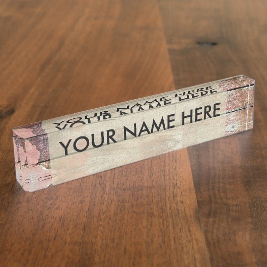 古い木製の素朴なボート木製の板 デスクネームプレート (側面)