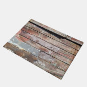 古い木製の素朴なボート木製の板 ドアマット (アングル)