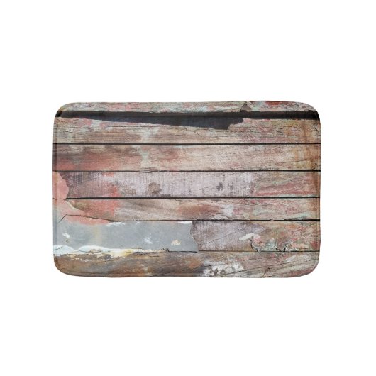 古い木製の素朴なボート木製の板 バスマット (正面)