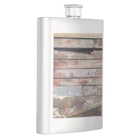 古い木製の素朴なボート木製の板 フラスク (右)