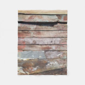 古い木製の素朴なボート木製の板 フリースブランケット (正面)