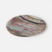 古い木製の素朴なボート木製の板 ペーパープレート (アングル)