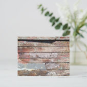 古い木製の素朴なボート木製の板 ポストカード (スタンド正面)