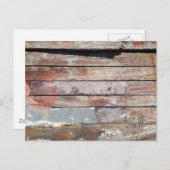 古い木製の素朴なボート木製の板 ポストカード (正面/裏面)