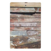 古い木製の素朴なボート木製の板 ミニクリップボード (裏面)