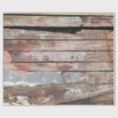 古い木製の素朴なボート木製の板 ラッピングペーパー (フラット)