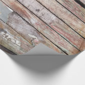 古い木製の素朴なボート木製の板 ラッピングペーパー (角)