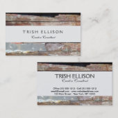 古い木製の素朴なボート木製の板 名刺 (正面/裏面)