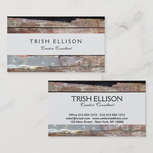 古い木製の素朴なボート木製の板 名刺 (正面/裏面)