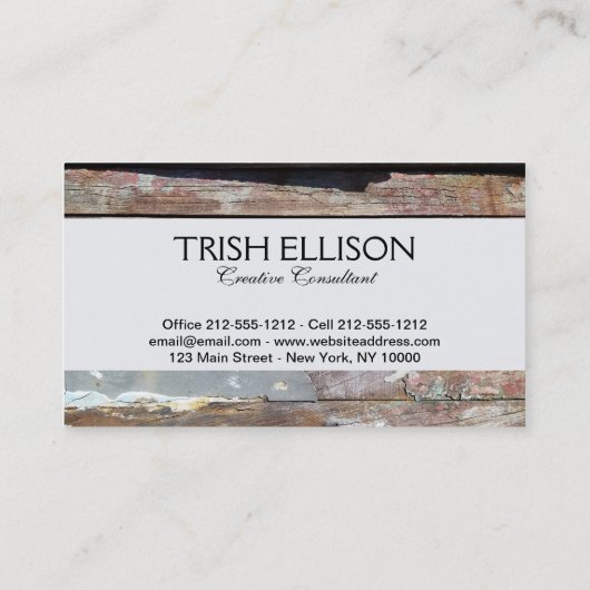 古い木製の素朴なボート木製の板 名刺 (裏面)