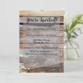 古い木製の素朴なボート木製の板 招待状 (スタンド正面)