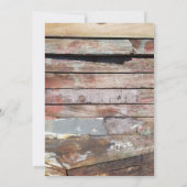 古い木製の素朴なボート木製の板 招待状 (裏面)