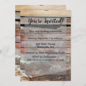 古い木製の素朴なボート木製の板 招待状 (正面/裏面)