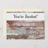 古い木製の素朴なボート木製の板 招待状 (正面/裏面)