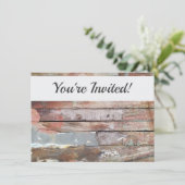 古い木製の素朴なボート木製の板 招待状 (スタンド正面)