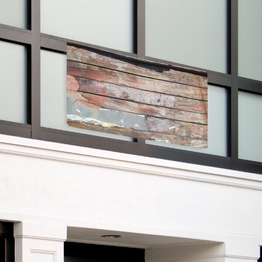 古い木製の素朴なボート木製の板 横断幕 (ビルの外側)