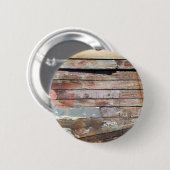 古い木製の素朴なボート木製の板 缶バッジ (正面&裏面)