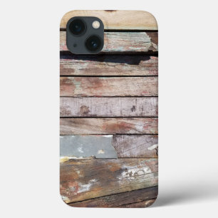古い木製の素朴なボート木製の板 iPhone 13ケース