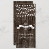 古い木製の結婚式プログラムの照明の列 プログラム (正面/裏面)