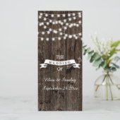 古い木製の結婚式プログラムの照明の列 プログラム (スタンド正面)