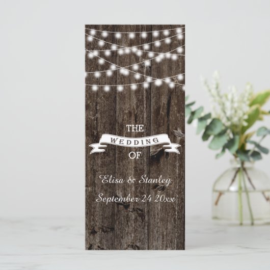 古い木製の結婚式プログラムの照明の列 プログラム (スタンド正面)