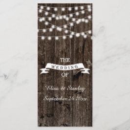 古い木製の結婚式プログラムの照明の列 プログラム