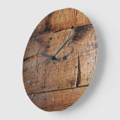 "古い木製の"円形の(大きい)柱時計 ラージ壁時計 (傾斜)