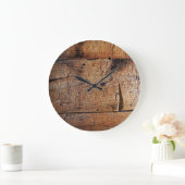 "古い木製の"円形の(大きい)柱時計 ラージ壁時計 (ホーム)