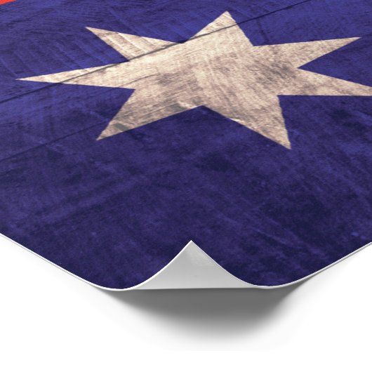 古い木製オーストラリア国旗 ポスター (角)