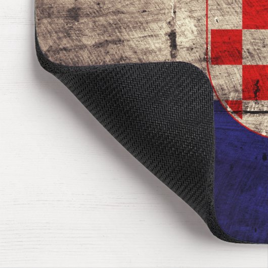 古い木製クロアチア国旗 マウスパッド (コーナー)