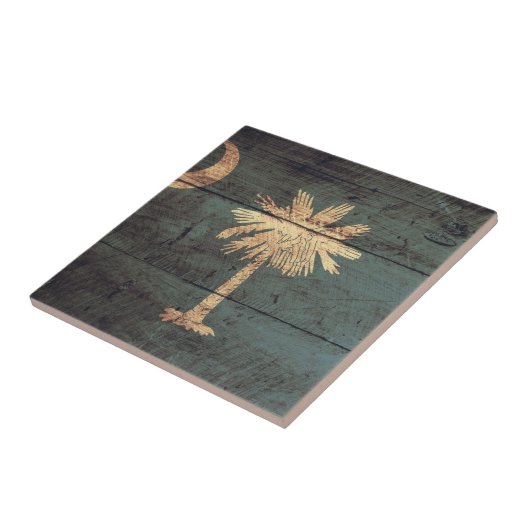 古い木製サウスカロライナ州旗; タイル (側面)