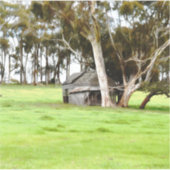 古い木製シャックステッカー シール (正面)