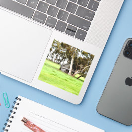 古い木製シャックステッカー シール