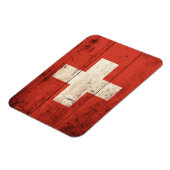 古い木製スイス国旗 マグネット (左側)