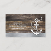 古い木製トリム | いかりアイコン名刺 名刺 (裏面)