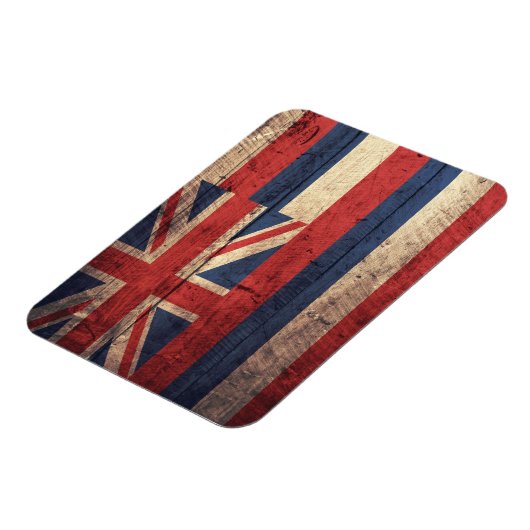 古い木製ハワイ州旗； マグネット (左側)