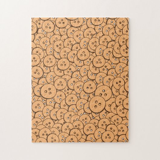 古い木製ボタンパターン ジグソーパズル (縦)